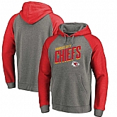 Kansas City Chiefs NFL Pro Line by Fanatics Branded Slant Strike Tri Blend Raglan Pullover Hoodie Heathered Gray,baseball caps,new era cap wholesale,wholesale hats
